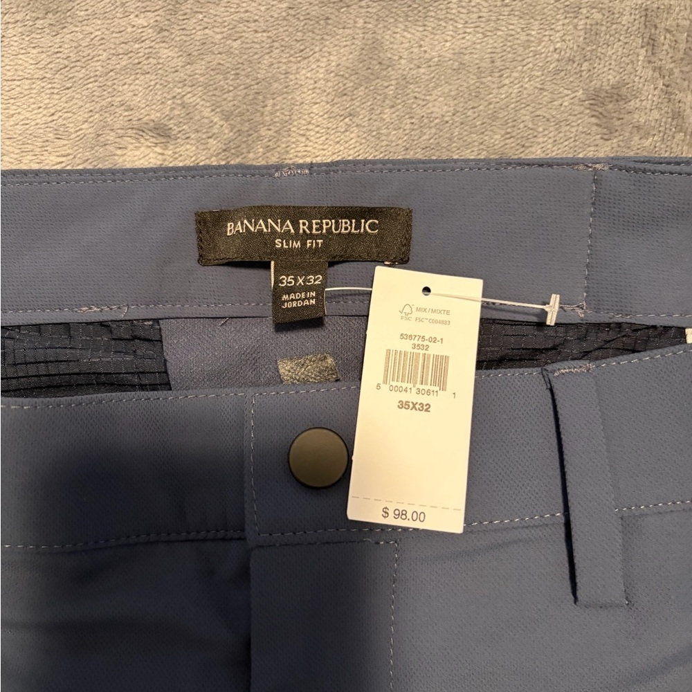 Banana Republic Men's Slate Blue Slim Fit City Pants NWT - Picture 2 of 3